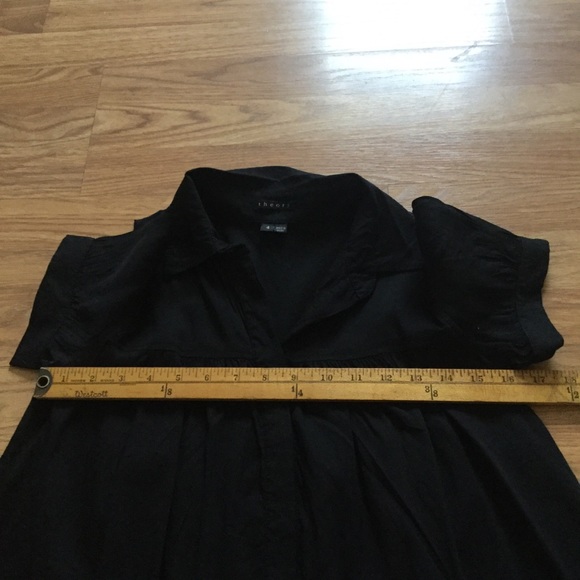 Theory Black Linen Blend Shift Baby Doll Dress - Picture 5 of 8